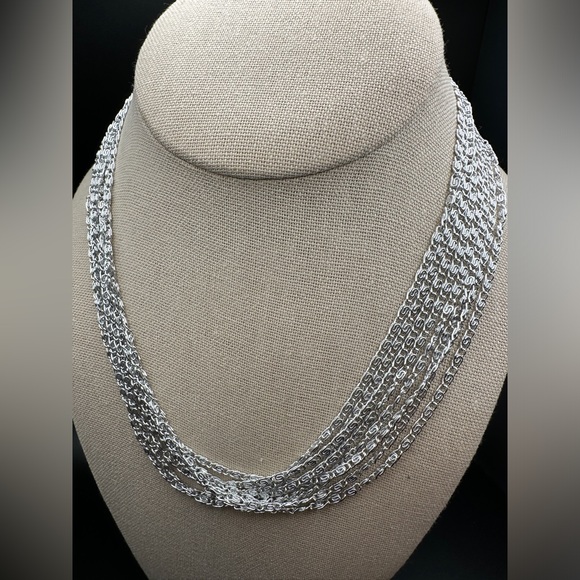 Vintage Sarah Coventry Silver Cascade Necklace & Clip On Earring Set - Picture 10 of 11